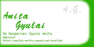 anita gyulai business card